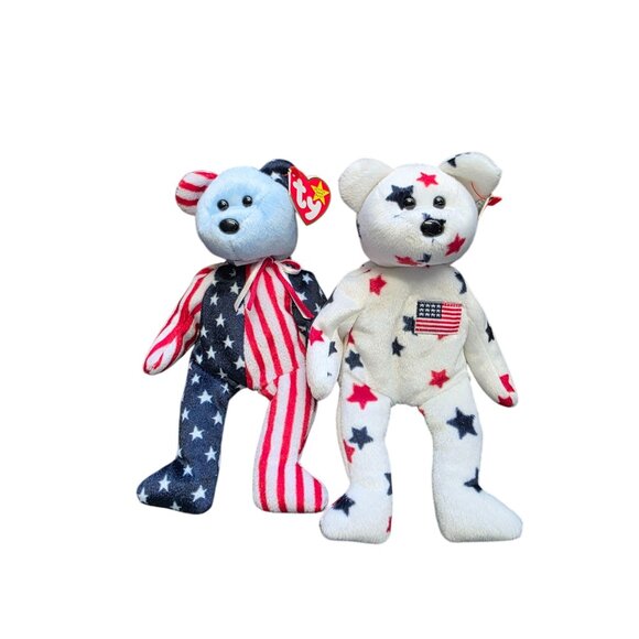 Ty Beanie Babies Patriotic-Themed Red White & Blue Bears - Picture 7 of 8